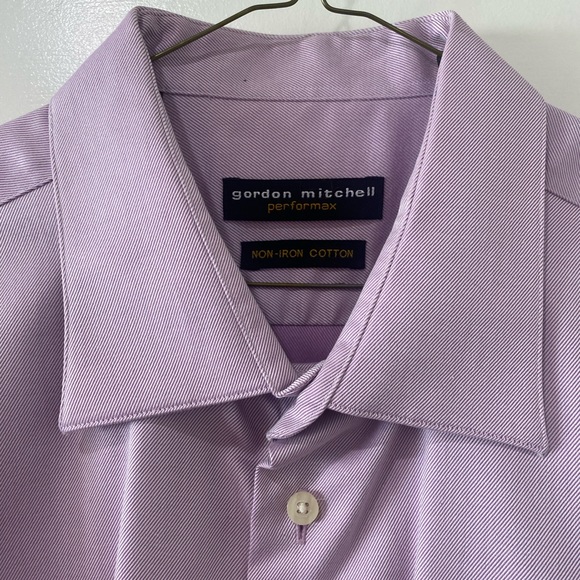 Gordon Mitchell Performax Mens long sleeve button down collar pink dress shirt - Picture 7 of 13